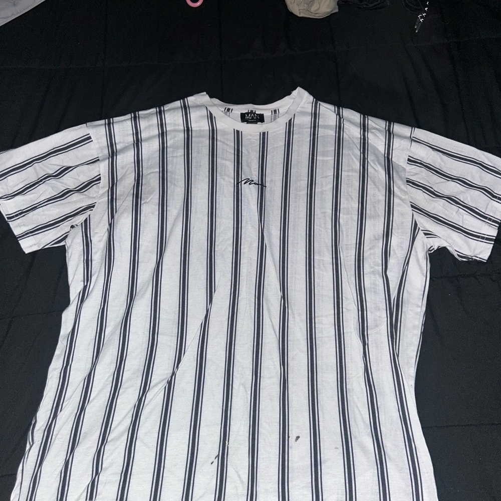 White and Black Striped Men’s Shirt